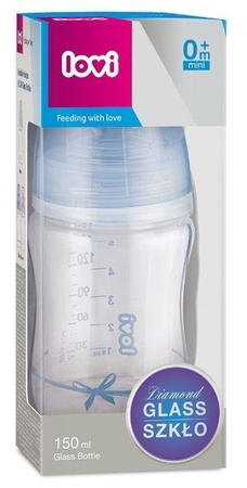 Lovi Diamond Glass Baby Shower Butelka Szklana 150 ml 74/104 Boy