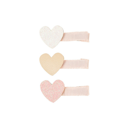 Souza! Spinki do włosów brokatowe serca Bracha pastelowe 3 szt.