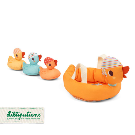 Lilliputiens Kaczka i 3 magnetyczne kaczątka do kąpieli 9 m+