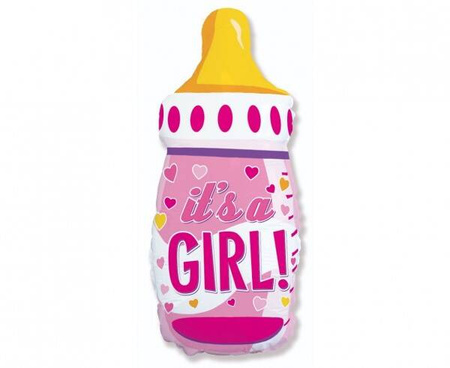 GoDan Balon Foliowy Butelka Baby Girl Różowa 24cale