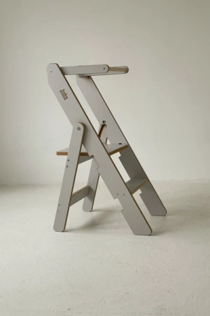 Baby Wood Kitchen Helper Składany Szary