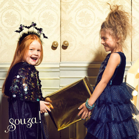 Souza! Peleryna z kapturem i cekinową narzutką kostium Bella 5-7 lat