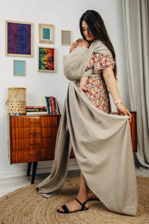 LennyLamb Chusta Do Noszenia Dzieci, Tkana Splotem Skośno-Krzyżowym (100% Bawełna) 4,6m roz M - Peanut Butter