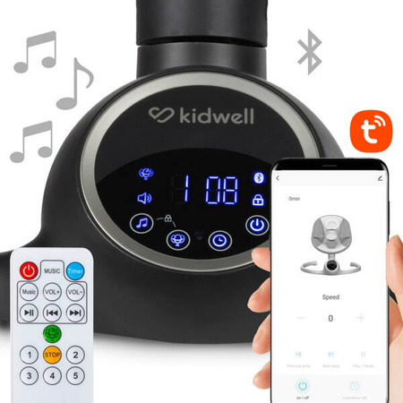 Kidwell Reve Leżaczek Elektryczny 2w1 Black Silver