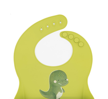 Sassi Śliniak silikonowy z kieszonką Dinozaur