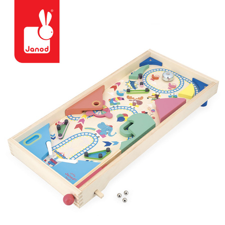 Janod Gra zręcznościowa drewniana Pinball Applepop 5+