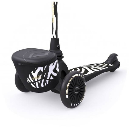 Scootandride Highwaykick 2 Lifestyle Hulajnoga Trójkołowa Balansowa z Zamykanym Schowkiem 2+ Zebra