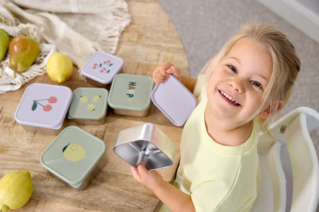 Lassig Pojemnik na przekąski snackbox ze stali nierdzewnej 3 szt. Happy Fruits Lemon