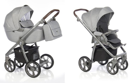 Roan Esso Wózek Głęboko-Spacerowy 2w1 Grey Dots