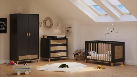 Theo Bebe Nami Łóżeczko Ratanowe 60x120cm Onyx