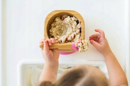 Eco Rascals Miseczka Bambusowa z Przyssawką i Łyżeczką Różowy