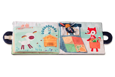 LILLIPUTIENS Miękka książeczka aktywizująca "Osiołek Ignace na farmie" 18 m+