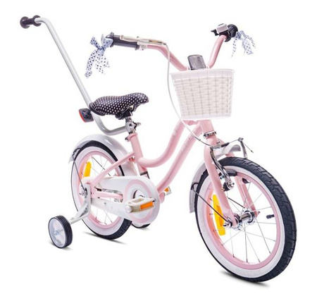 Sun Baby Heart Bike Rowerek z Bocznymi Kółkami 14 Cali Różowy