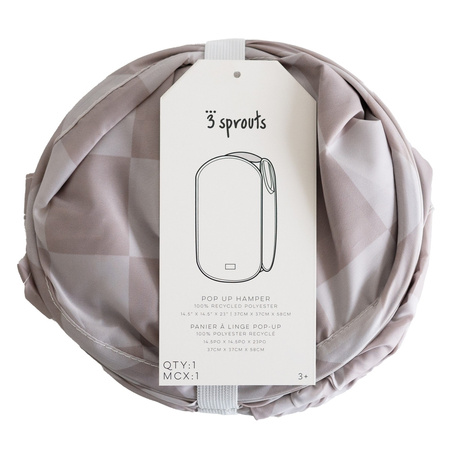 3 Sprouts Kosz Na Pranie i Zabawki Pop-Out Checkerboard Beige