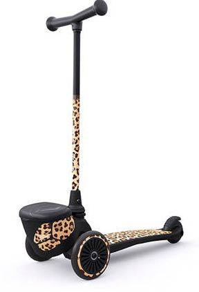Scootandride Highwaykick 2 Lifestyle Hulajnoga Trójkołowa Balansowa z Zamykanym Schowkiem 2+ Leopard