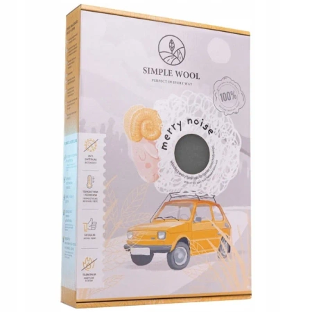 Simple Wool Little Merry 2.0 Wkładka Termoaktywna z Wełny Merino do Fotelika 0-13 kg Szary