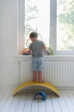 Wobbel Oryginal Deska Do Balansowania z Filcem Transparent Wild Rose