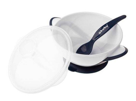 Akuku Miseczka Na Przyssawce White/Navy Blue A0503