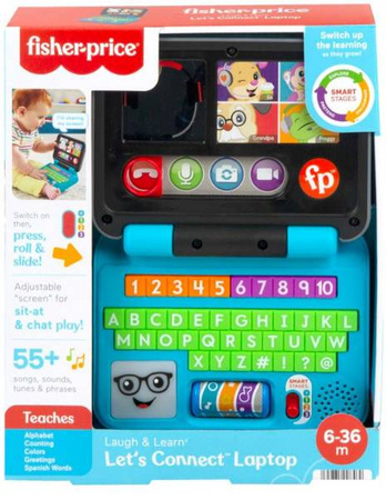 Fisher Price Ucz Się i Śmiej Edukacyjny Laptop Malucha "Porozmawiajmy HHX33