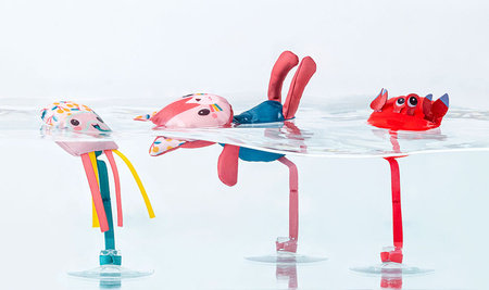 Lilliputiens Zestaw 3 zabawek do kąpieli z przyssawkami Kotka Jeanne 3 m+