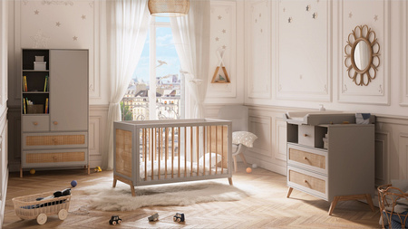 Theo Bebe Marelia Łóżeczko Ratanowe 60x120cm Lune