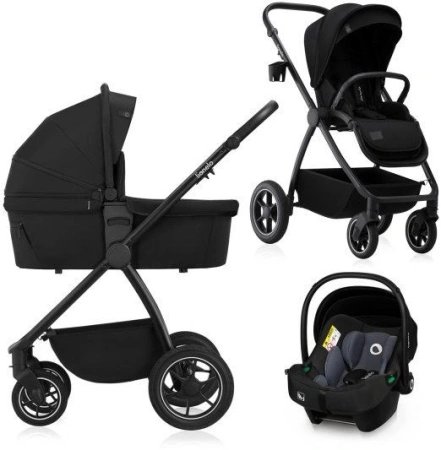 Lionelo Meril Wózek Głęboko-Spacerowy 3w1 Black Onyx