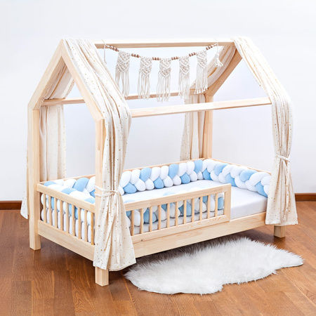 SenLove Ochraniacz do Łóżeczka Warkocz 360cm Biało-Niebieski