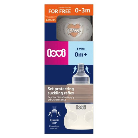 Lovi Zestaw nie Zaburzający Odruchu Ssania Butelka 150ml+Smoczek Love Daddy