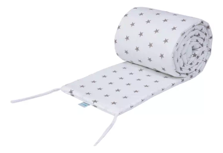 Waldin Wyposażenie do Łóżeczka 7w1 Białe / Szare Gwiazdki