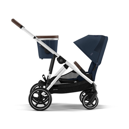 Cybex Gazelle S Wózek Głęboko-Spacerowy Bliźniaczy Rama Srebrna Ocean Blue