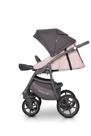 Riko Basic Pastel Wózek Głęboko-Spacerowy 2w1 Powder Pink