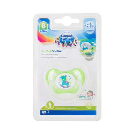 Canpol Babies Smoczek Uspokajający Silikonowy Ortodontyczny 0-6 m-cy Toys Mix Kolorów