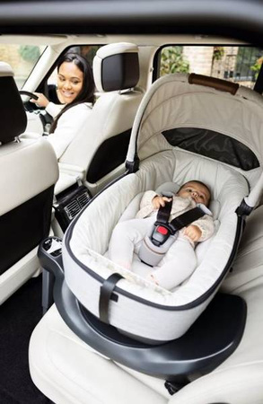 Joie Signature Calmi R129 Gondola z Możliwością Montażu W Samochodzie Carbon + Joie i-Base Encore Baza Obrotowa