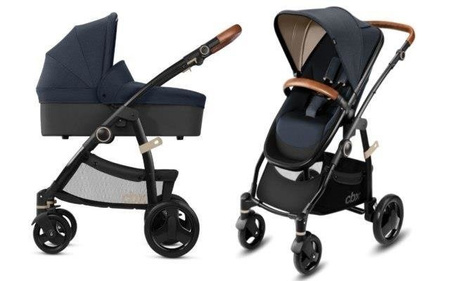 Cybex Cbx Leotie Lux Wózek Głęboko-Spacerowy + Aton Fotelik Samochodowy 0-13 kg Jeansy Blue