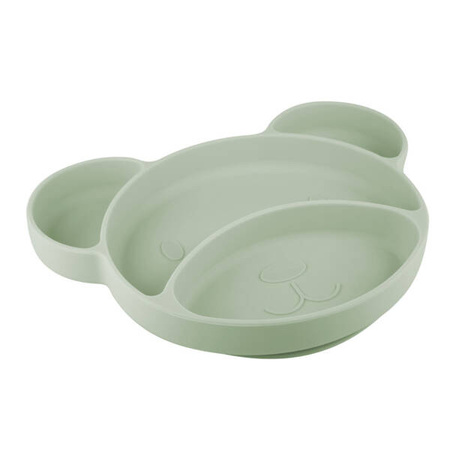 Canpol Babies Silikonowy Trójdzielny Talerzyk z Przyssawką 51/401_gre Zielony