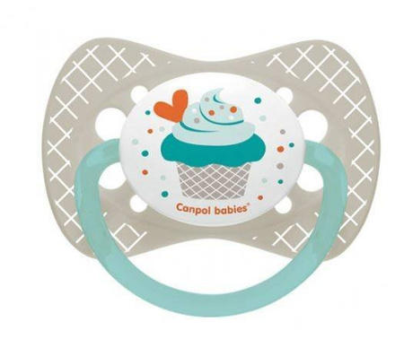 Canpol Babies Cupcake Smoczek Uspokajający Silikonowy Symetryczny 0-6m Szary