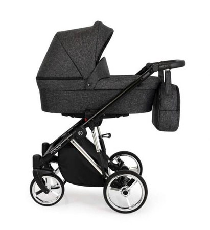 Kunert Molto Premium Wózek Głęboko-Spacerowy 2w1 Grafit Jeans Złota Rama Koła Żelowe