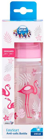 Canpol Babies Zestaw Butelka 35/227 + Smoczek Uspokajający 22/508 GRATIS Różowy