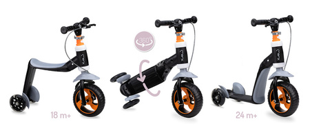 MoMi Elios 2w1 Hulajnoga Jeździk Pomarańczowy