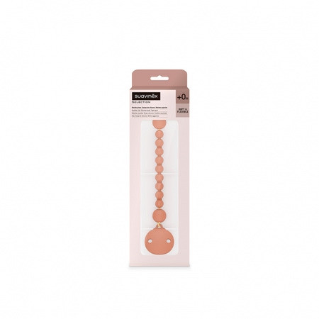 Suavinex SX Pro All Silicone Silikonowy Klips Do Smoczka Colour Essence Ceglasty