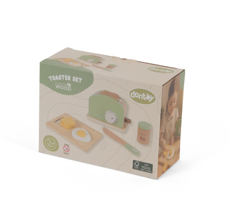 Dantoy Drewniany toster i zestaw śniadaniowy