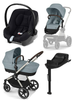 Cybex Eos Lux Wózek Głęboko-Spacerowy Rama Taupe Sky Blue + Aton B2 i-Size Fotelik 0-13kg + Baza One Volcano Black