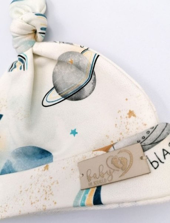 Baby in World Czapka Niemowlęca Smerfetka 3-6m Kosmos Ecru