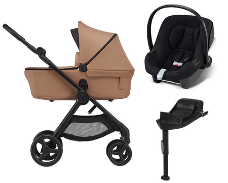 Anex IQ Basic New Transfarmation Wózek Głęboko-Spacerowy Sienna + Cybex Aton B2 i-Size Fotelik Samochodowy 0-13kg + Baza One Volcano Black