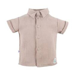 Eevi Pearfect Dziecięca Koszula Muślinowa z Kołnierzykiem Beżowa 98