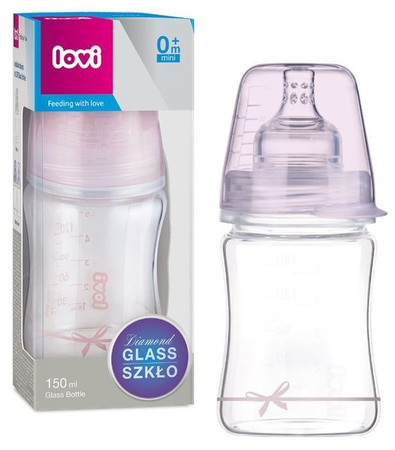 Lovi Diamond Glass Baby Shower Butelka Szklana 150 ml 74/104 Girl