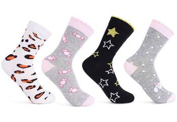 Be Snazzy Skarpety z Komputerowymi Wzorami 36 - 38 Mix Wzorów