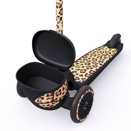 Scootandride Highwaykick 2 Lifestyle Hulajnoga Trójkołowa Balansowa z Zamykanym Schowkiem 2+ Leopard