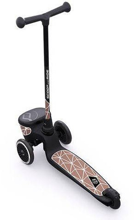 Scootandride Highwaykick 2 Lifestyle Hulajnoga Trójkołowa Balansowa z Zamykanym Schowkiem 2+ Brown Lines