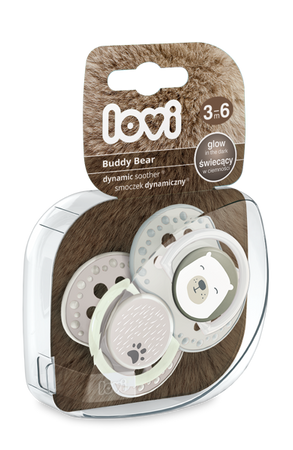 Lovi Dynamiczny Smoczek Uspokajający Silikonowy 3-6m 2szt. 22/864 Buddy Bear